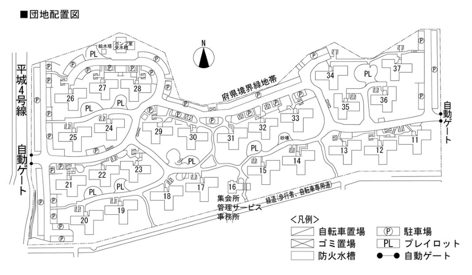 平城右京団地_棟配置図